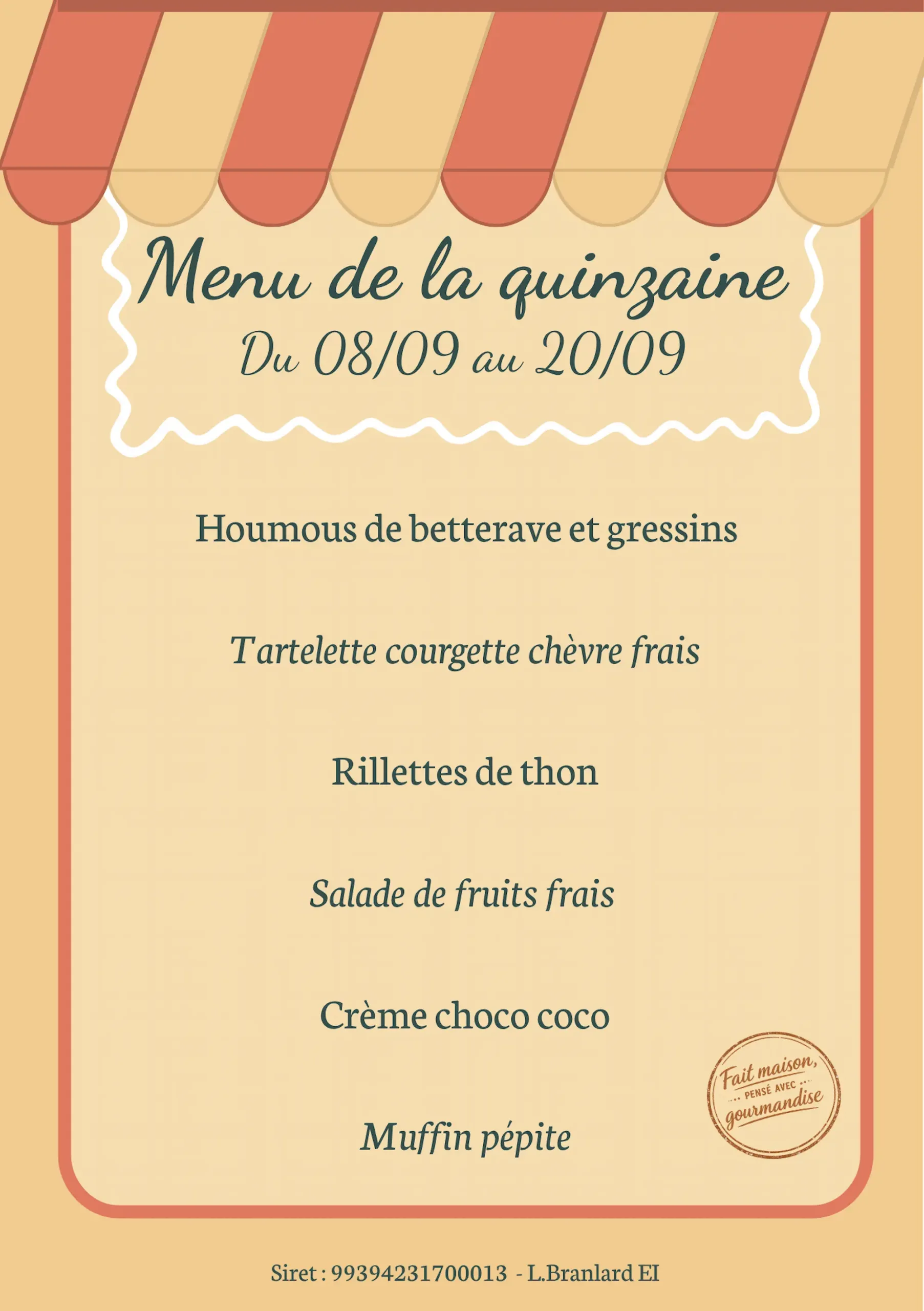 Menu quinzaine en cours